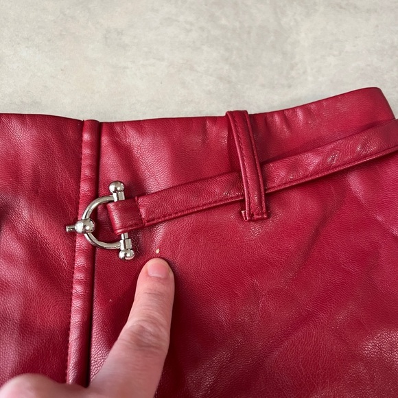 Saunders Collective Red Faux Leather Skirt - Picture 2 of 9